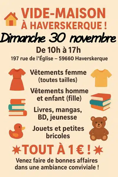 Un vide maison est programmé ce dimanche 30 novembre à Haverskerque