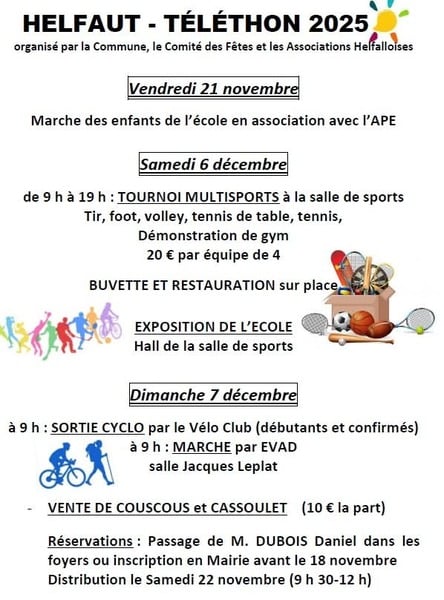 Tournoi multisports à Helfaut ce samedi 6 décembre. Puis des randonnées le lendemain