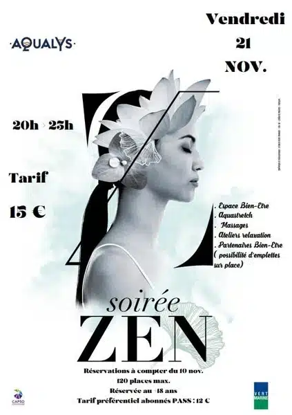 Soirée zen ce vendredi 21 novembre à la piscine de Aire sur la Lys