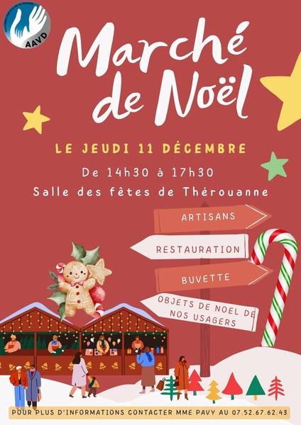 Marché de Noel de l'association AAVD de Thérouanne le jeudi 11 décembre