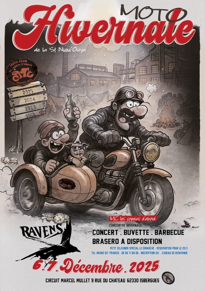 Rassemblement hivernal de motos à Isbergues