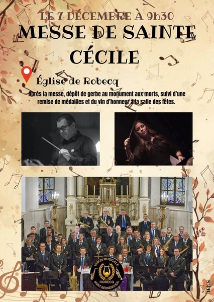 Messe de la sainte Cécile à Robecq ce dimanche 7 décembre