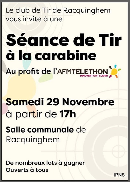 Une séance de tir à la carabine ce samedi 29 novembre à Racquinghem