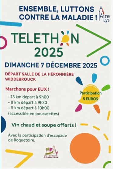 Des randonnées pour la bonne cause ce dimanche 7 décembre au départ de Aire sur la Lys