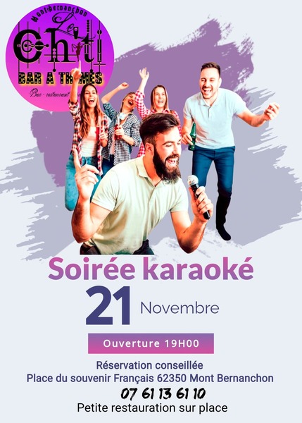 Une soirée karaoké est programmée ce vendredi 21 novembre au soir à Mont Bernenchon