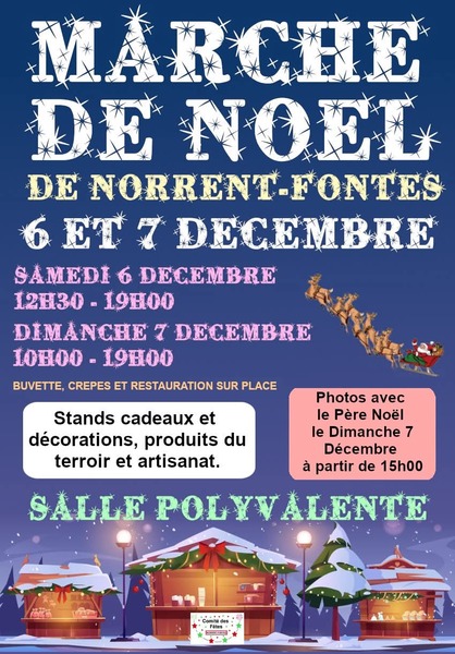 Marché de Noel de la commune de Norrent Fontes ce samedi 6 et dimanche 7 décembre