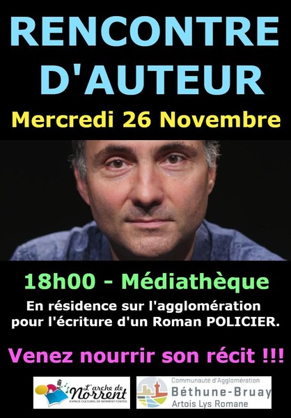 Rencontre d'auteur ce mercredi 26 novembre à Norrent Fontes
