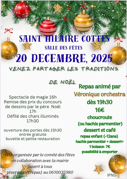 Partez les traditions de Noel avec la commune de Saint Hilaire Cottes