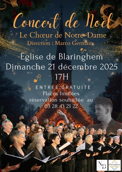 Concert de Noel ce dimanche 21 décembre à Blaringhem