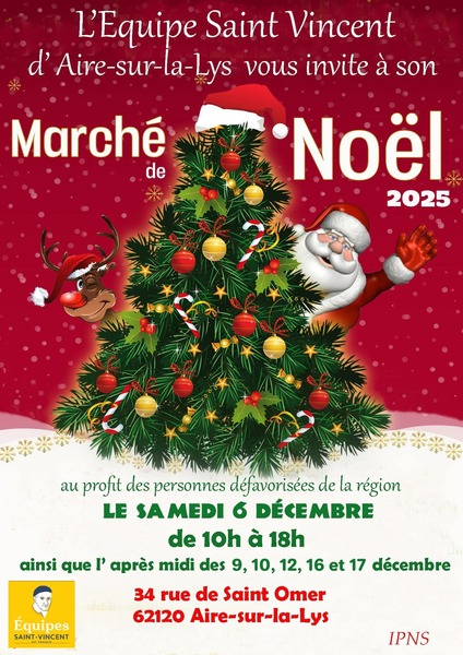 Marché de Noel de l'équipe Saint Vincent de Aire sur la Lys