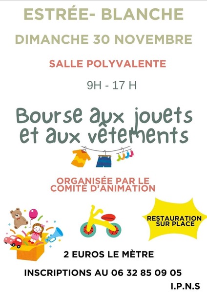 Bourse aux jouets et aux vetements à Estrée Blanche ce dimanche 30 novembre