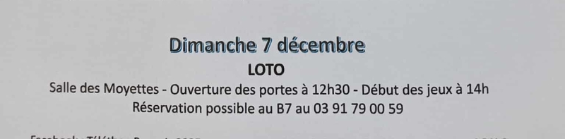 Un loto est organisé ce dimanche 7 décembre à Busnes