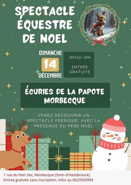 Spectacle équestre ce dimanche 14 décembre à Morbecque