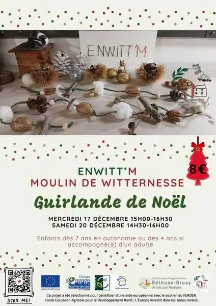 Atelier guirlande de Noel à Witternesse
