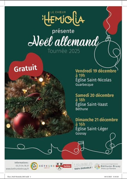 Le choeur Hémiolia présente Noel Allemand ce vendredi 19 décembre à Guarbecque