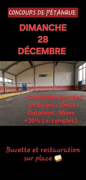 Concours de pétanque ce dimanche 28 décembre à Blaringhem