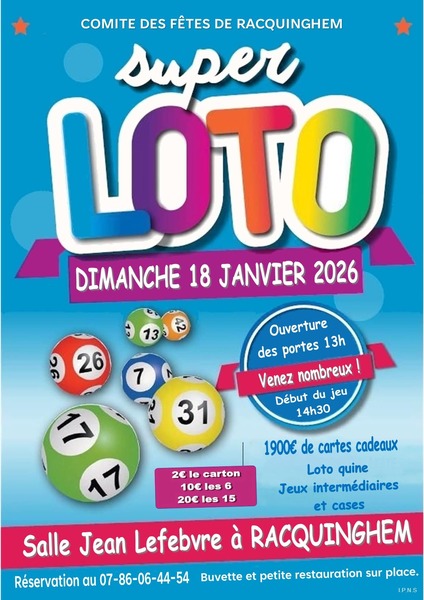 Super loto ce dimanche 18 janvier à Racquinghem