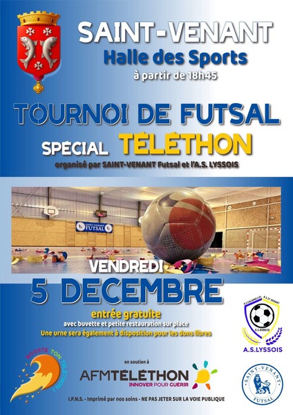 Un tournoi de Futsal ce vendredi 5 décembre en soirée à Saint Venant