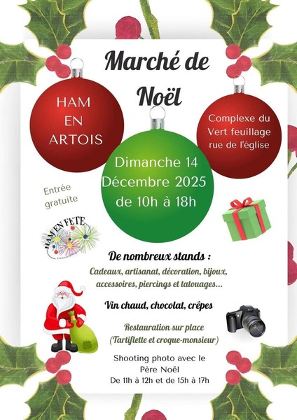 Marché de Noel de Ham En Artois ce dimanche 14 décembre