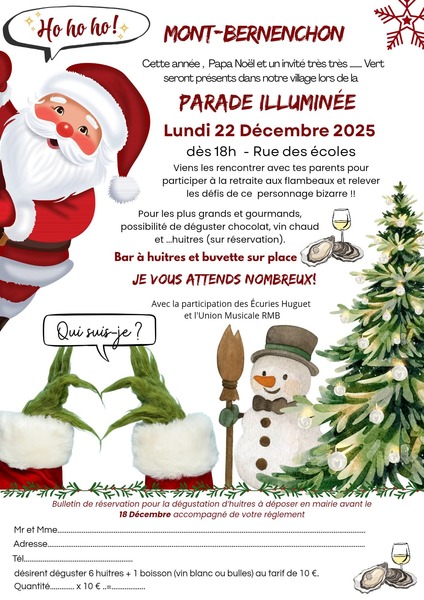 Parade illuminée de Mont BERNENCHON ce lundi 22 décembre