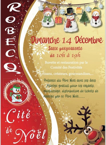 La marché de Noel de la commune de Robecq ce dimanche 14 décembre