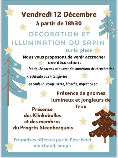 Allons décorer le sapin de la commune ce vendredi 12 décembre