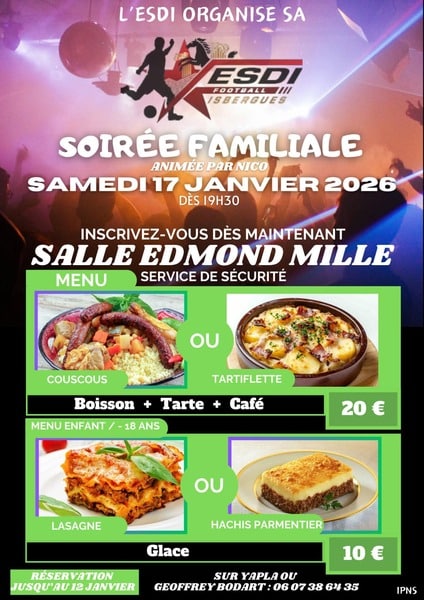 Une soirée familiale est organisée ce samedi 17 janvier à Isbergues