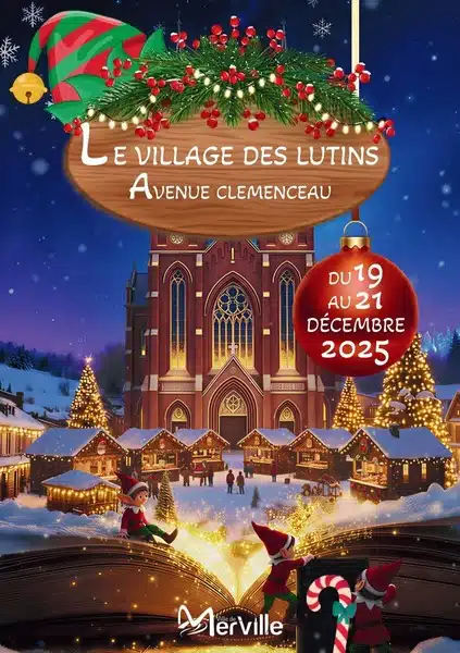 Le village des lutins pour le marché de Noel de Merville
