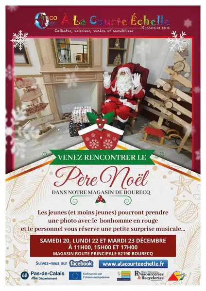 Le Père Noel fait une pause dans les locaux de la courte échelle de Bourecq