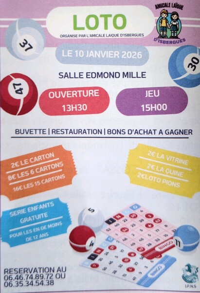 Un loto est organisé pour le samedi 10 janvier à Isbergues