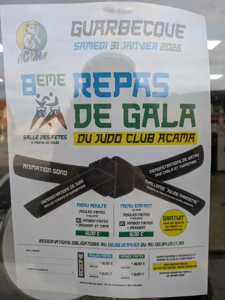 8éme repas de gala du judo club ACAMA à Guarbecque