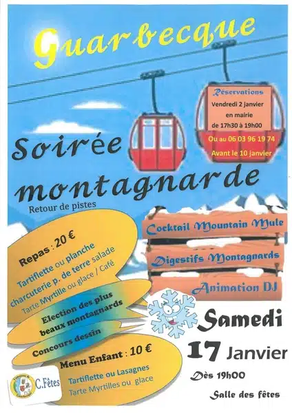 Soirée montagnarde ce samedi 17 janvier à Guarbecque