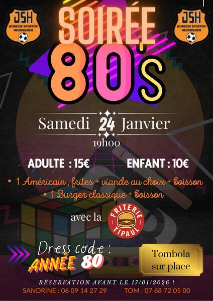 Une soirée années 80 est programmée à Heuringhem ce samedi 24 janvier