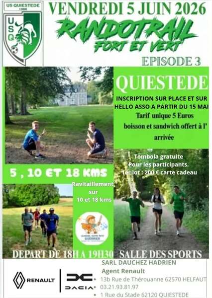 Une randotrail est organisée ce vendredi 5 juin au départ de Quiestéde