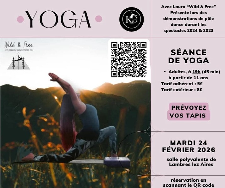 Une séance de Yoga avec Laura "Wild & Free" ce mardi 24 février