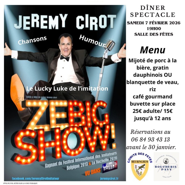 Un diner spectacle ce samedi 7 février à Heuringhem