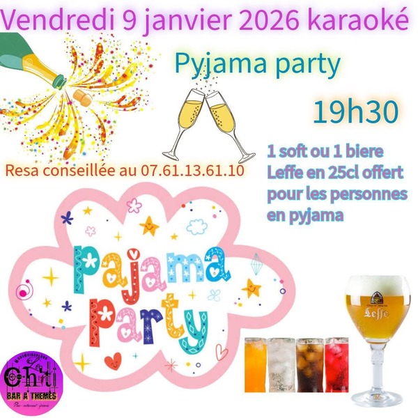 Pyjama party ce vendredi 9 janvier au ch'ti bar à thèmes de Mont Bernenchon