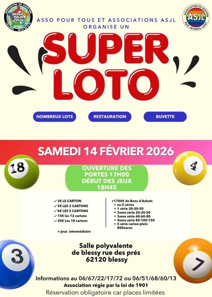 Un loto est organisé ce samedi 14 février à Blessy