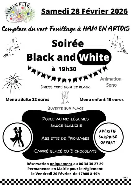 Une soirée Black and White est organisée ce samedi 28 février à Ham En Artois