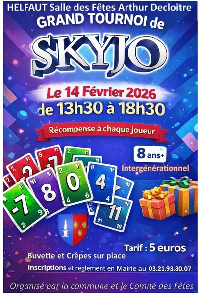 Grand tournoi de Skyjo ce samedi 14 février à Helfaut