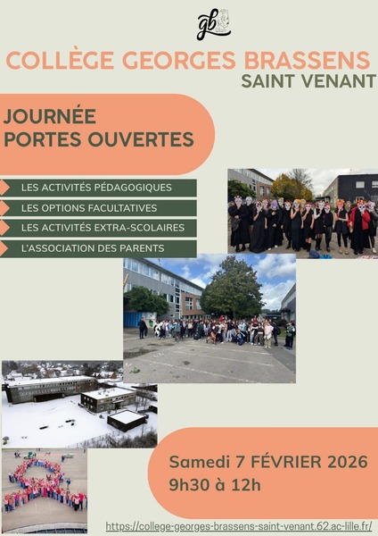 Le collège Georges Brassens de Saint Venant ouvre ses portes ce samedi 7 février