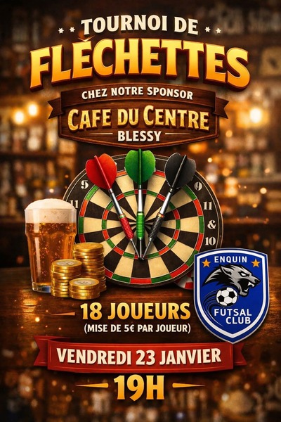 Un tournoi de fléchettes est organisé au café du centre à Blessy
