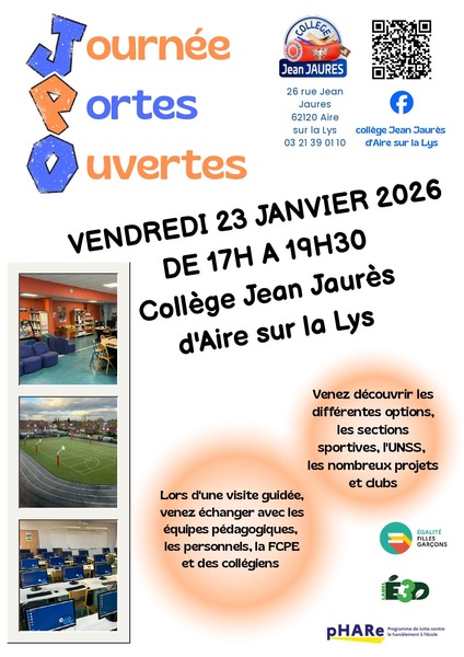 Journée portes ouvertes ce vendredi 23 janvier au collège Jean Jaures d'Aire sur la Lys