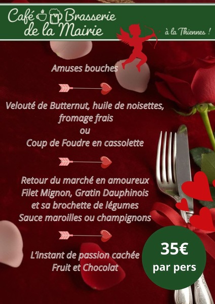 Le café de la Brasserie de la Mairie à Thiennes ouvre midi et soir pour la Saint Valentin