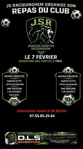 Soirée du club de foot de Racquinghem ce samedi 7 février