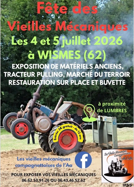 Fête des vieilles mécaniques les 4 et 5 juillets à Wismes