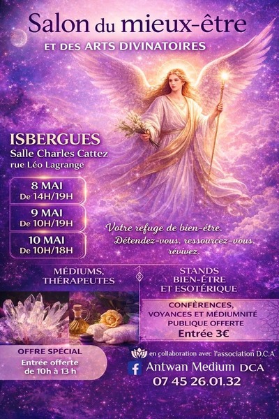Salon du mieux-être et des arts divinatoires à Isbergues lors du 8, 9 et 10 mai 2026