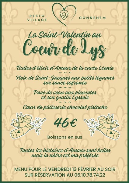 La saint Valentin dans l'établissement Coeur de Lys de Gonnehem