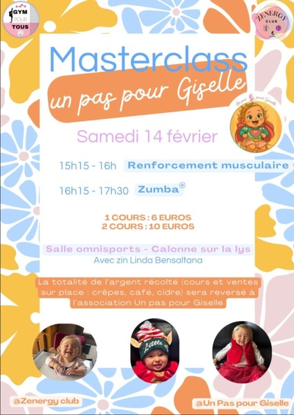 Un événement masterclass est organisé en faveur de l'association un pas pour Giselle ce samedi 14 février