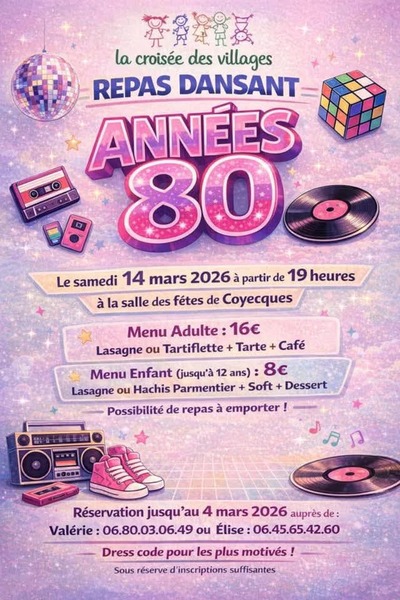 Un repas années 80 est organisé à Coyecques ce samedi 14 mars